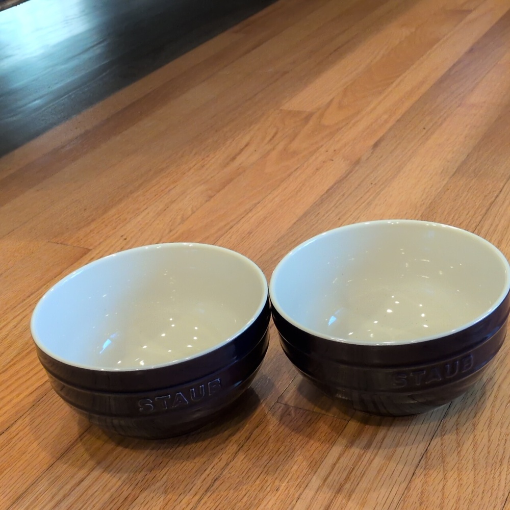 Staub Stoneware Bowls, Set of Two, Color Blue - Picture 4 of 10